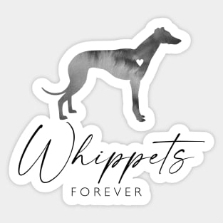 Whippet Dog Lover Gift - Ink Effect Silhouette - Whippets Forever Sticker